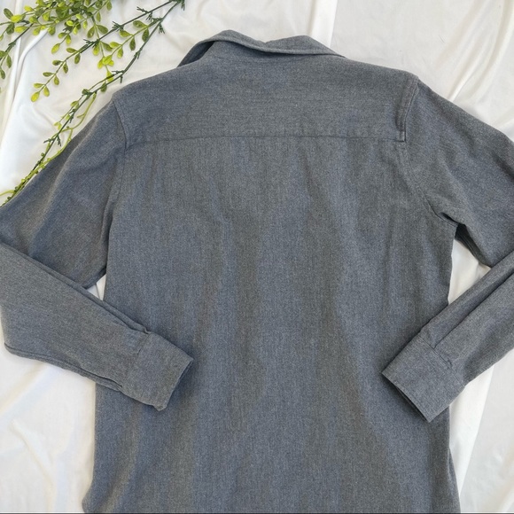 Frank & Eileen Grayson Cotton Oversized Long Length Flannel Button Front Shirt - Picture 10 of 10